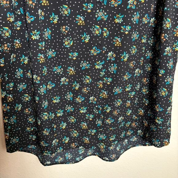 Cabi Tank Top Women's Large Black Floral Polka Dot V-Neck Sleeveless Career - Picture 3 of 8